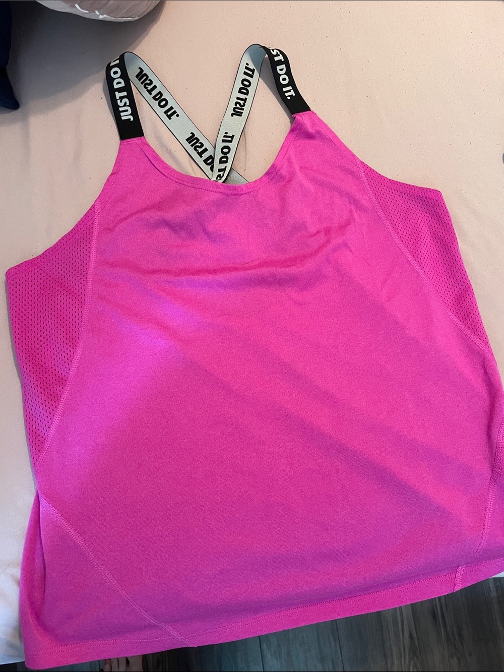 Nike Bright Pink Athletic Tank with Branded Straps